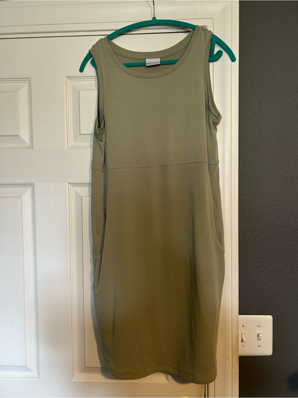 2 Columbia 1 Olive Green and 1 Coral Sleeveless Midi Dresses